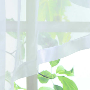 Cafe Curtain with Curtain Tape/ Window Decor Cross Design 1 Piece - White, W x H 400 x 120cm