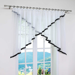 Cafe Curtain with Curtain Tape/ Window Decor Cross Design 1 Piece - Sand, W x H 300 x 120cm