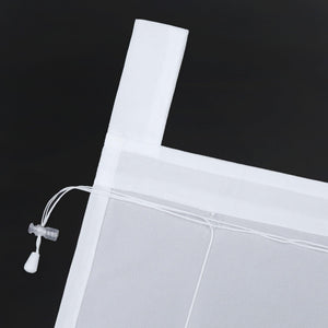 Roman Shade Solid Color Semi-Sheer Decorative Folds 1 Piece - White, H x W 140 x 140cm