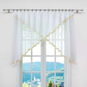 Cafe Curtain with Curtain Tape/ Window Decor Cross Design 1 Piece