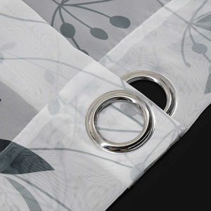 Curtain with Leaf Pattern Light Privacy Garden Style 1 Piece