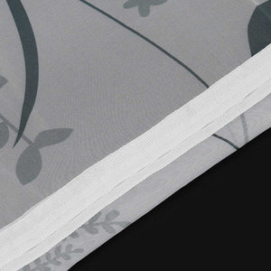 Curtain with Leaf Pattern Light Privacy Garden Style 1 Piece - White, Curtain-Tape Panel