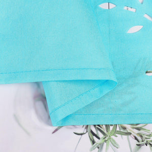 Short Voile Cafe Curtain with Openwork Pattern
