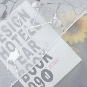 Cafe Curtain Double-Layer with Silver Textured Print Set of 2