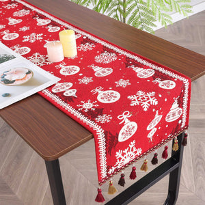 Festive Christmas Table Runner - White, H x W 33 x 160cm