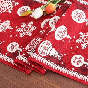 Festive Christmas Table Runner - White, H x W 33 x 200cm