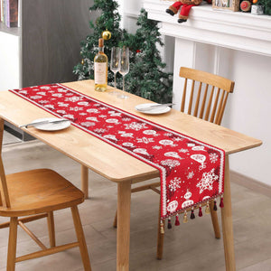 Festive Christmas Table Runner - White, H x W 33 x 140cm