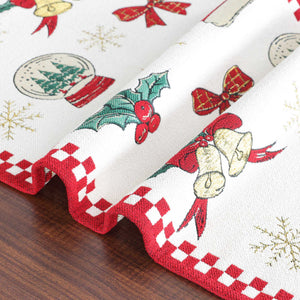 Festive Christmas Table Runner - Red, H x W 33 x 200cm