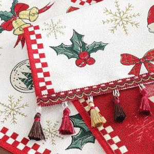 Festive Christmas Table Runner - Red, H x W 33 x 180cm