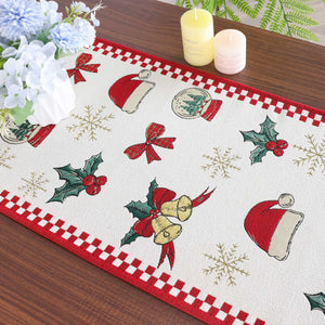 Festive Christmas Table Runner - Red, H x W 33 x 140cm
