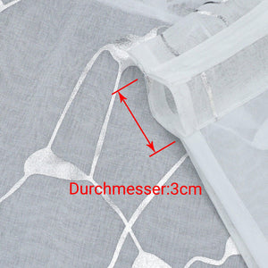 Cafe Curtain Double-Layer with Silver Textured Print Set of 2
