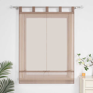 Roman Shade Solid Color Semi-Sheer Minimalist 1 Piece - Orange, Tab-Top Curtain