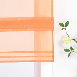 Roman Shade Solid Color Semi-Sheer Minimalist 1 Piece - Orange, Tab-Top Curtain