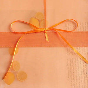 Roman Shade Solid Color Semi-Sheer Minimalist 1 Piece - Orange, Tab-Top Curtain