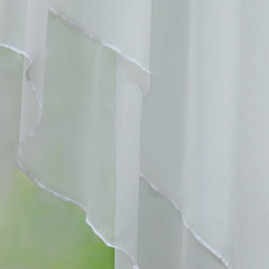Two-Tone Cafe Curtain with Valances - Set of 2 - White, W x H 120 x 145cm