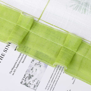 Cafe Curtain in Country Style in Linen-Look Fabric with Bows 1 Piece - Green, W x H 140 x 100cm