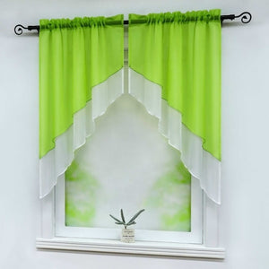 Two-Tone Cafe Curtain with Valances - Set of 2