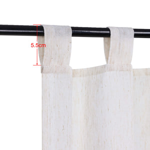 Cafe Curtains Semi-Sheer with Fine Slub-Yarn Texture Set of 2