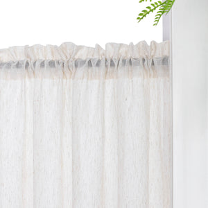 Cafe Curtains Semi-Sheer with Fine Slub-Yarn Texture Set of 2