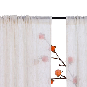 Cafe Curtains Semi-Sheer with Fine Slub-Yarn Texture Set of 2
