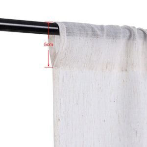 Cafe Curtains Semi-Sheer with Fine Slub-Yarn Texture Set of 2