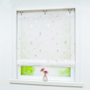 Roman Shade with V-Shaped Tabs with Vibrant Butterfly Pattern 1 Piece