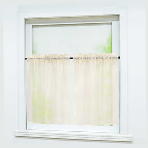 Cafe Curtain with Rod Pocket Gatherable 2 Pieces