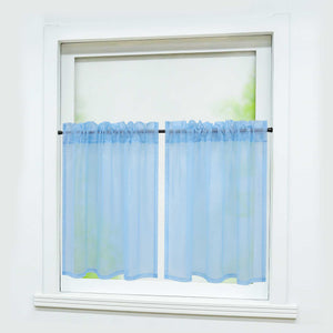 Cafe Curtain with Rod Pocket Gatherable 2 Pieces
