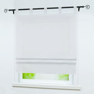 Roman Shade Solid Color Semi-Sheer Decorative Folds 1 Piece