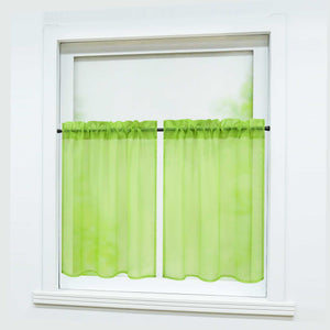 Cafe Curtain with Rod Pocket Gatherable 2 Pieces