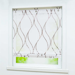Roman Shade with Wave Pattern 1 Piece - Silver, H x W 130 x 120cm