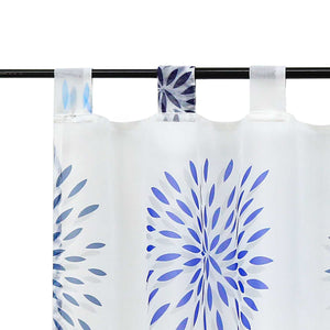 Cafe Curtain with Fireworks Motif - Festive Window Decor - Blue, H x W 60 x 90cm