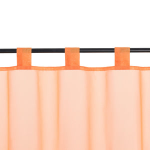 Cafe Curtain Solid Color with Tab-Top Hanging - Orange, H x W 60 x 90cm