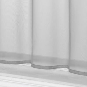 Cafe Curtain Solid Color with Tab-Top Hanging - Gray, H x W 60 x 120cm