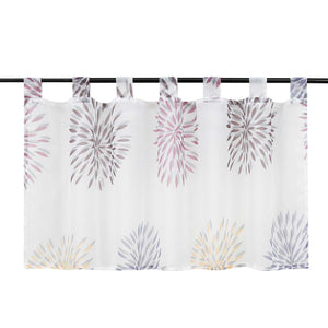Cafe Curtain with Fireworks Motif - Festive Window Decor - Green, H x W 45 x 120cm