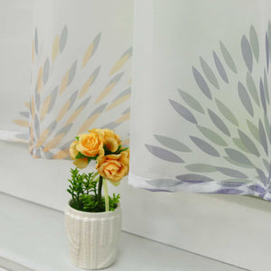 Cafe Curtain with Fireworks Motif - Festive Window Decor - Green, H x W 60 x 90cm
