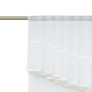 Romantic Curtain with Valance 2-in-1 Design - White, W x H 120 x 140cm