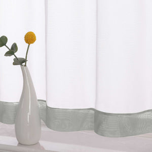 Cafe Curtain with Decorative Ribbon - Burgundy, H x W 45 x 120cm