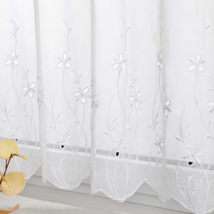 Cafe Curtain Country Style with Floral Pattern