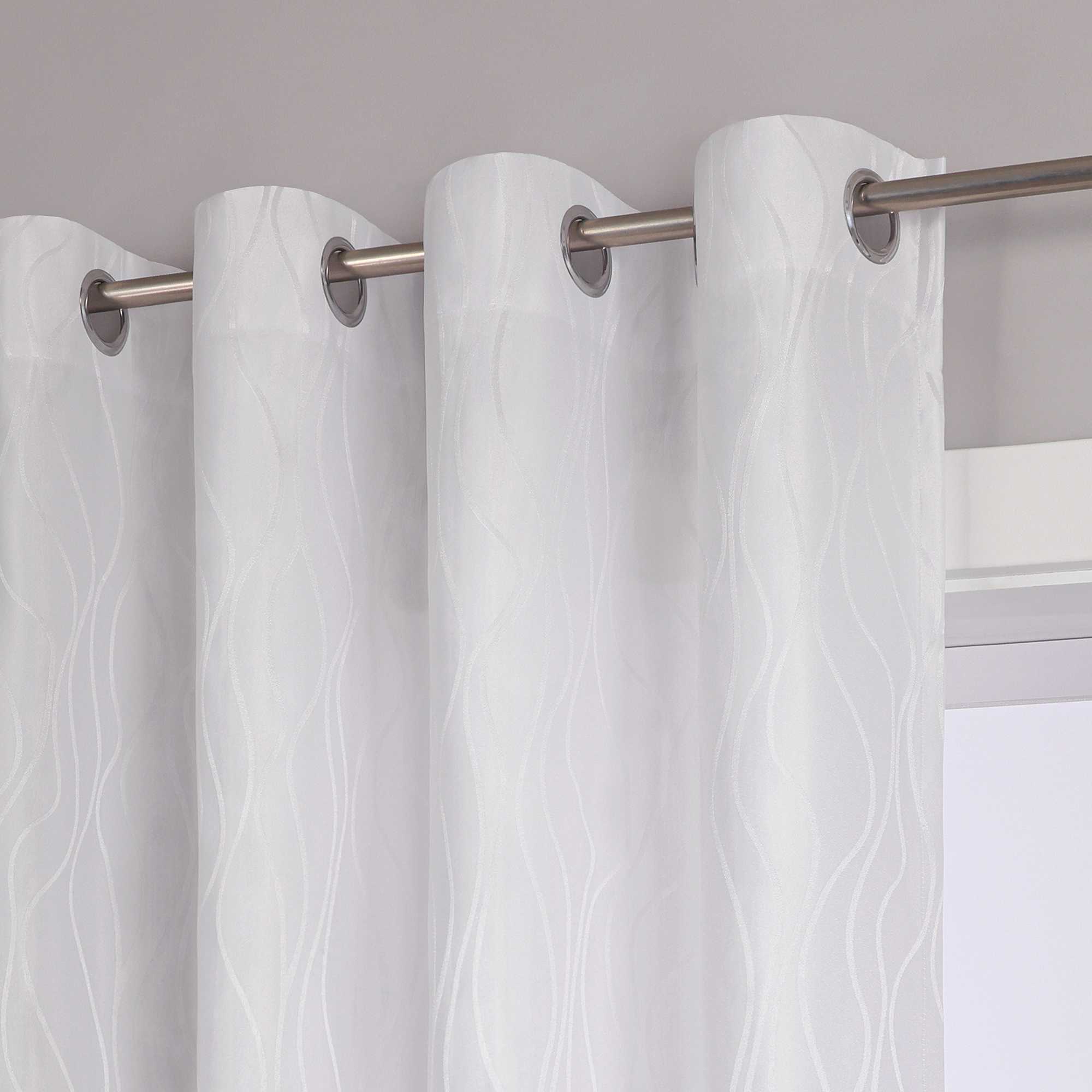 Blackout Grommet Curtain Opaque Bedroom 1 Piece - White, H x W 225 x 140cm