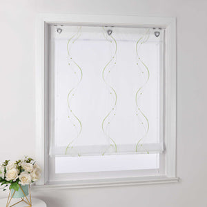 Roman Shade No-Drill with U-Hooks and Embroidery 1 Piece - Sand, W x H 100 x 140cm