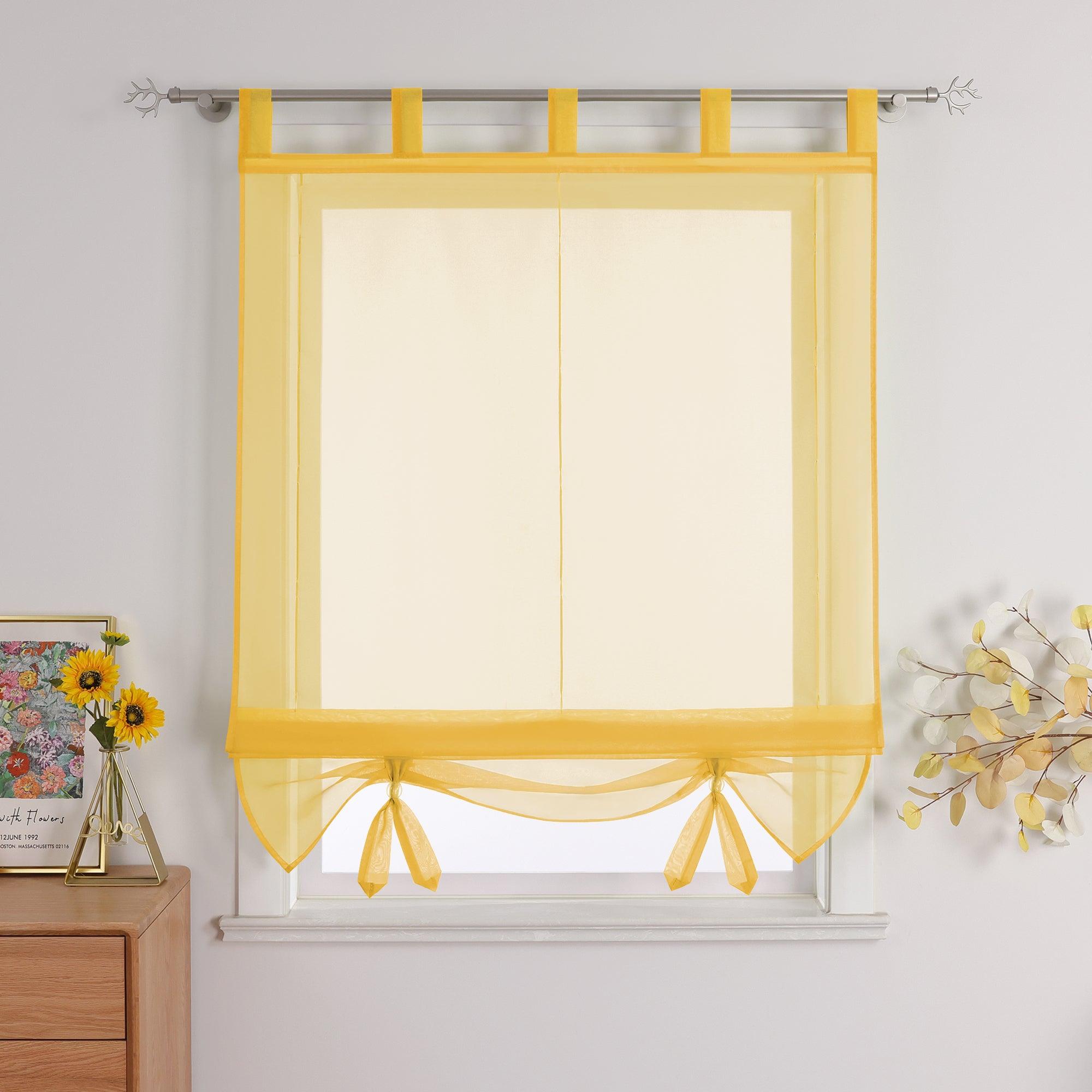 Roman Shade with Curtain Tape Sheer Window Decor Breathable 1 Piece - Green, W x H 60 x 155cm