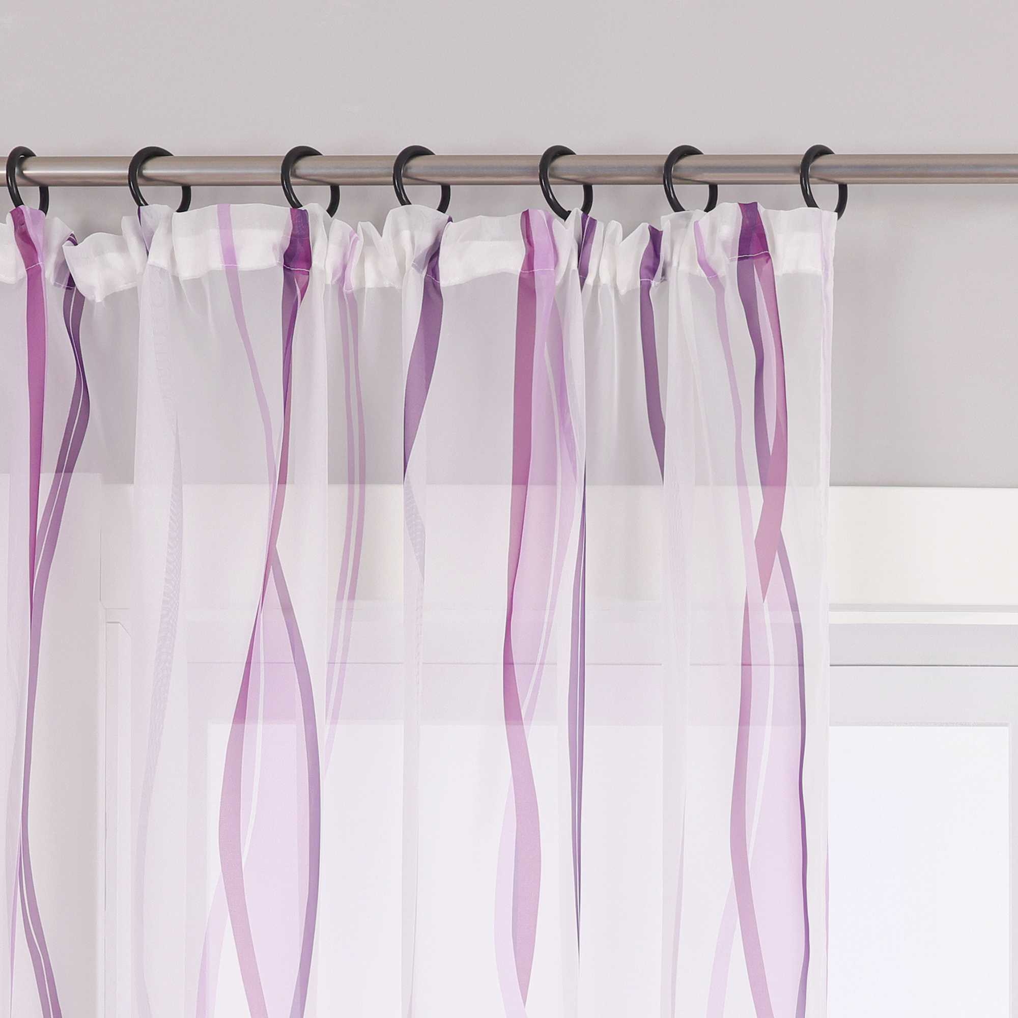 Curtain with Curtain Tape - Colorful Wave Pattern 1 Piece