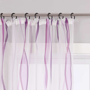 Curtain with Curtain Tape - Colorful Wave Pattern 1 Piece