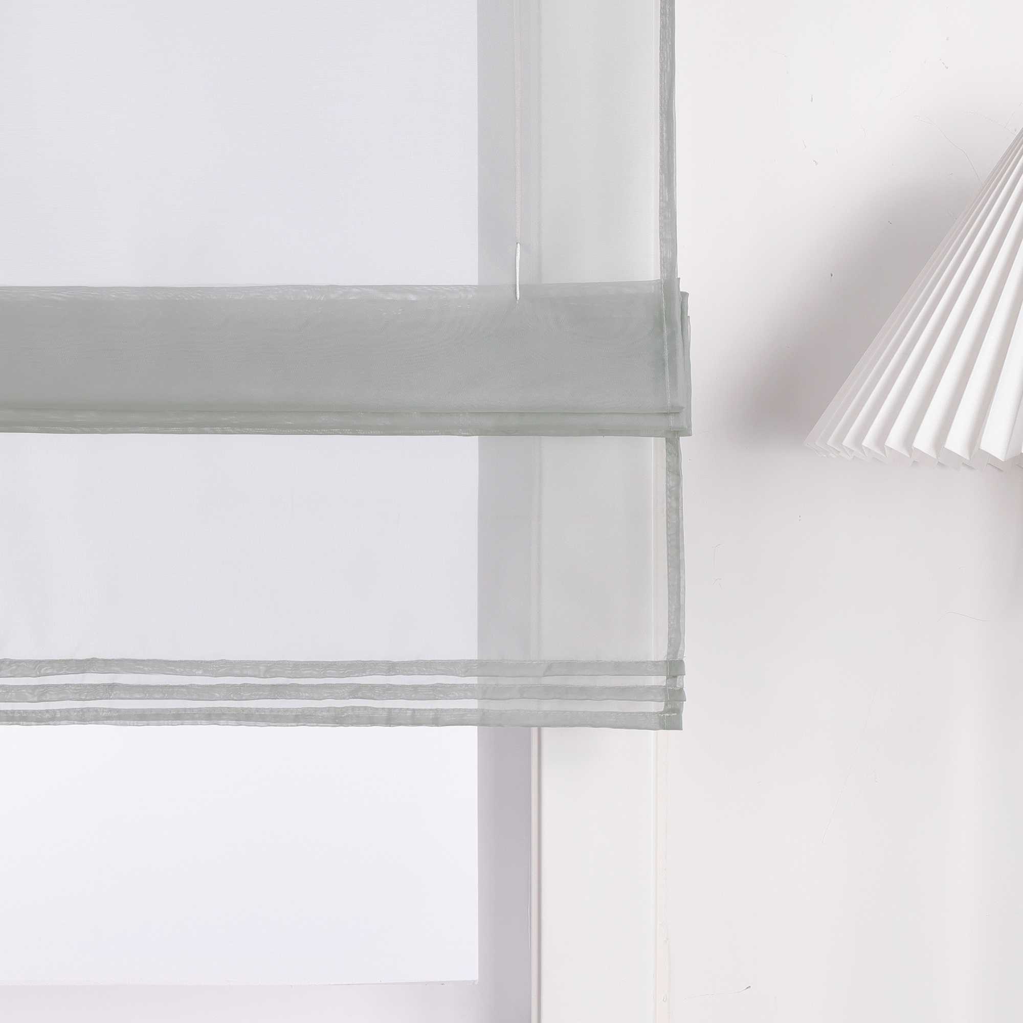 Roman Shade with Rod Pocket Sheer Airy Solid Color 1 Piece
