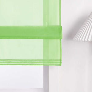 Roman Shade with Rod Pocket Sheer Airy Solid Color 1 Piece - Green, W x H 120 x 155cm