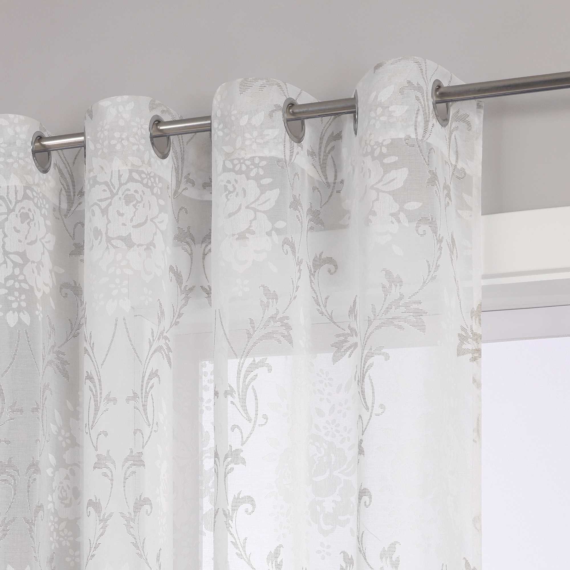 Curtain with Vine Pattern Grommet Curtain Panel 1 Piece - Beige, W x H 140 x 225cm