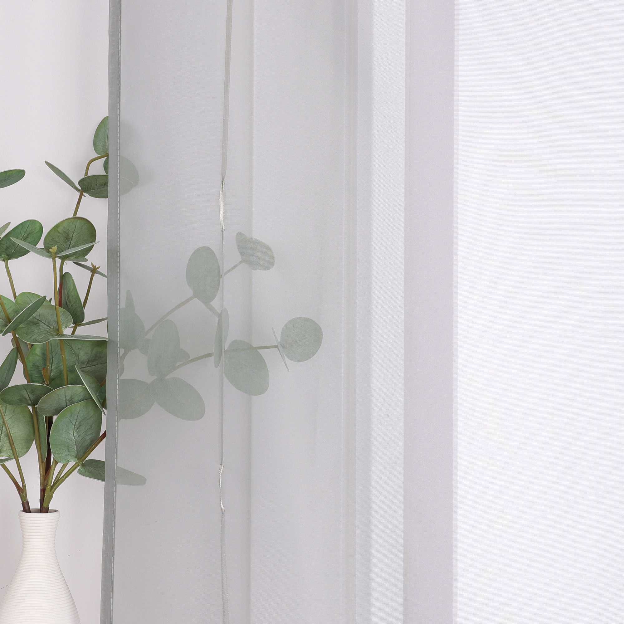 Roman Shade with Rod Pocket Sheer Airy Solid Color 1 Piece