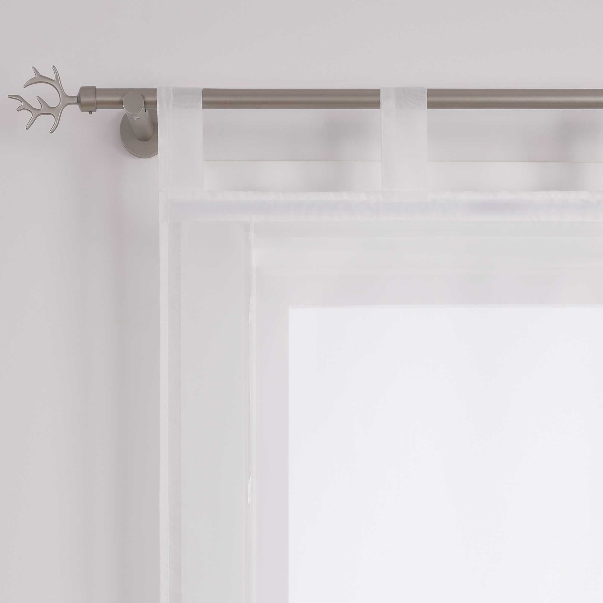 Roman Shade Tab-Top Curtain Solid Color Sheer Voile with Decorative Folds 1 Piece - Sand, H x W 155 x 120cm