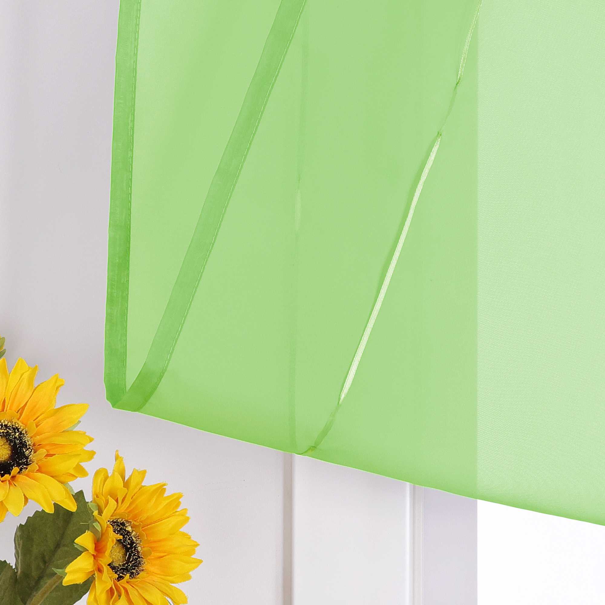 Roman Shade with Rod Pocket Sheer Airy Solid Color 1 Piece - Yellow, W x H 100 x 155cm